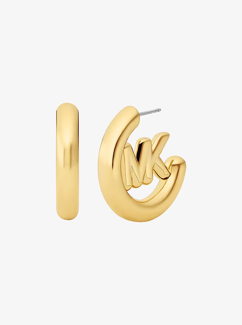 Large Logo Charm Hoop Earrings